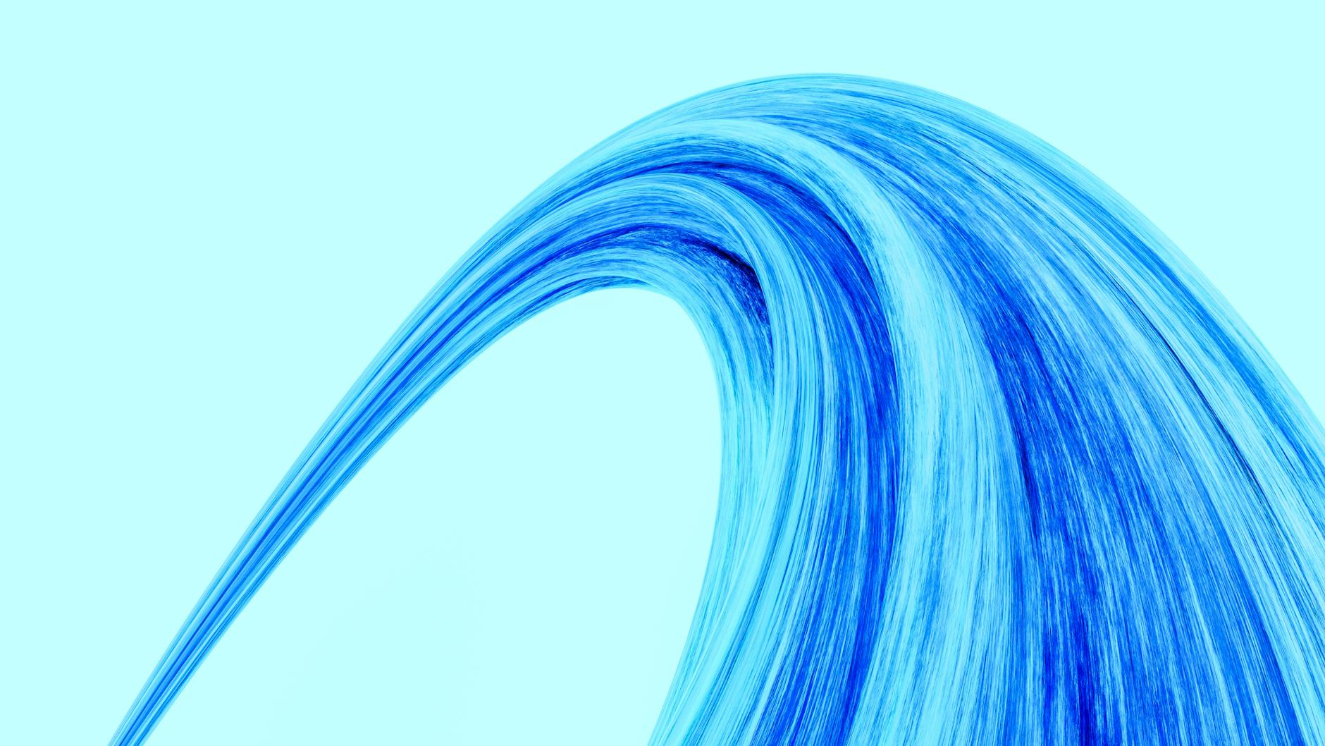 A captivating abstract image showcasing a dynamic blue wave with intricate curves and smooth textures.