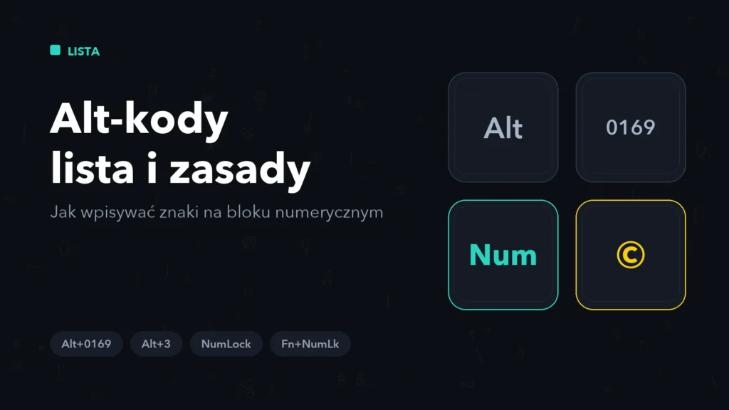 Alt-kody – lista kodów i zasady, których nie znajdziesz w tabelach 1 Alt-kody – lista kodów i zasady, których nie znajdziesz w tabelach