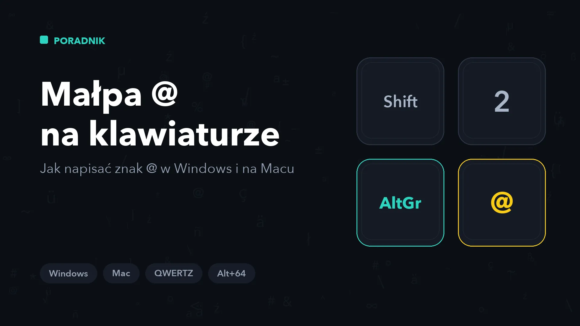 Małpa @ na klawiaturze – jak ją napisać (Windows, Mac)