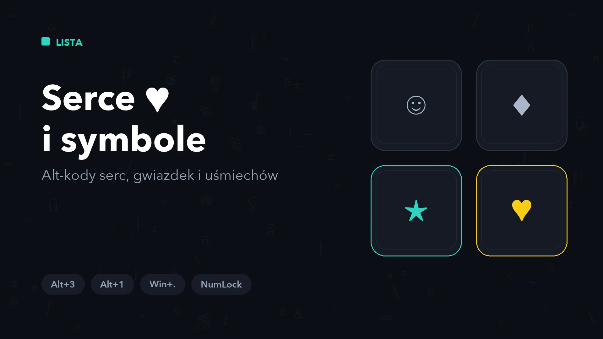 Serce ♥ na klawiaturze – Alt-kody serc, gwiazdek i symboli